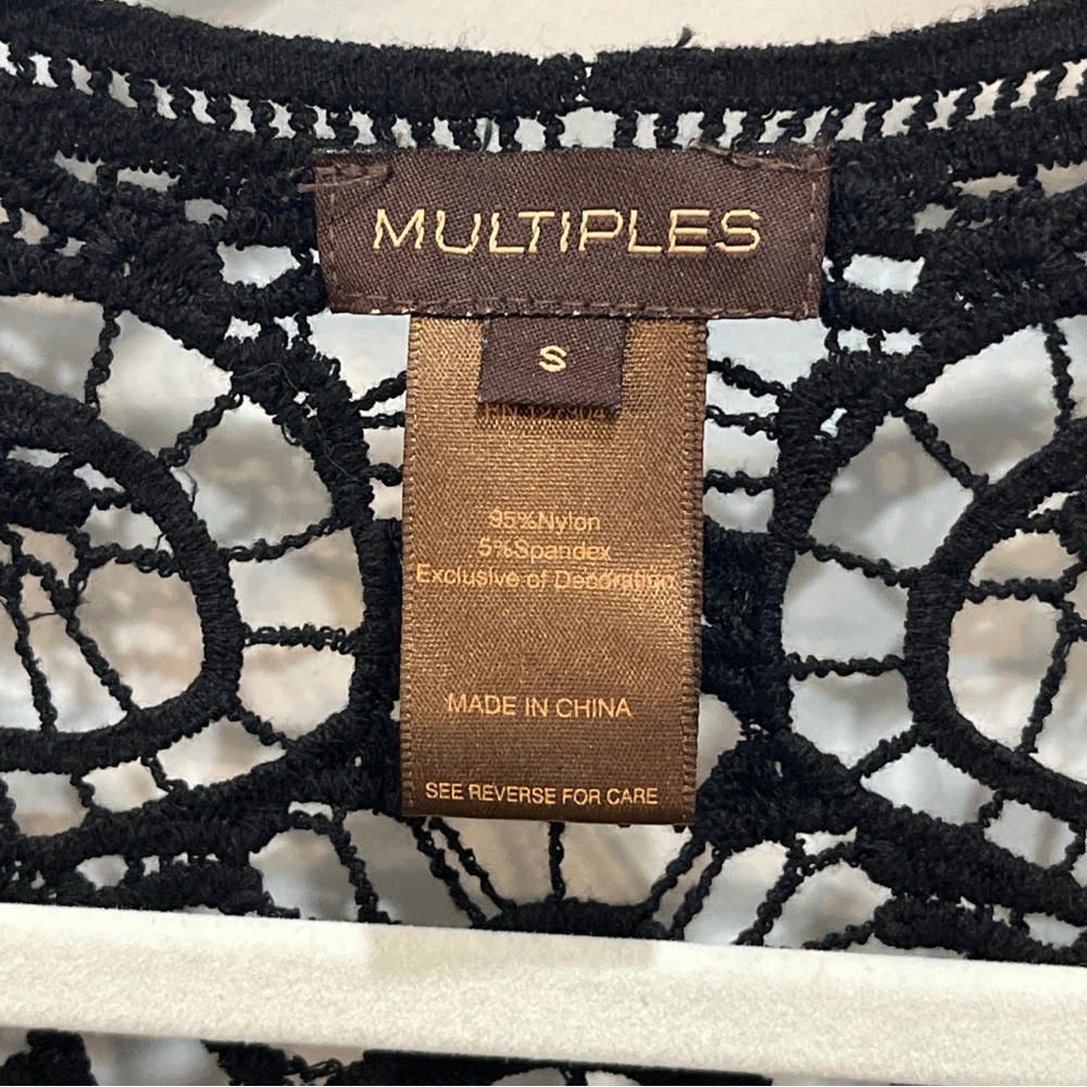 Multiples Black And White Open Front Drape Cardig… - image 3